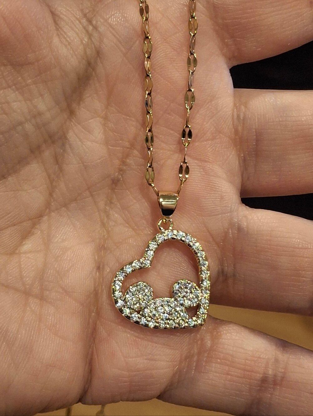 Mickey Mouse Gold Diamond Necklace - Picture 7 of 8